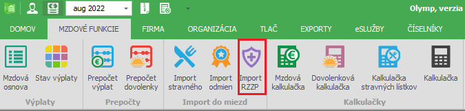 RZZP – import údajov